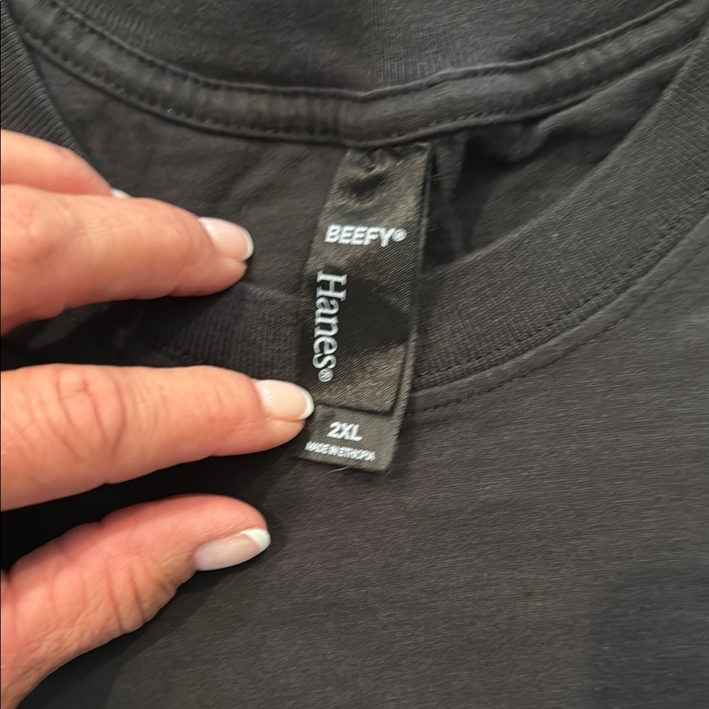 Beefy Hanes 100% Cotton Lot Of 4 Black And Gray T-Shirts Size 2XL NWOT - Picture 4 of 5